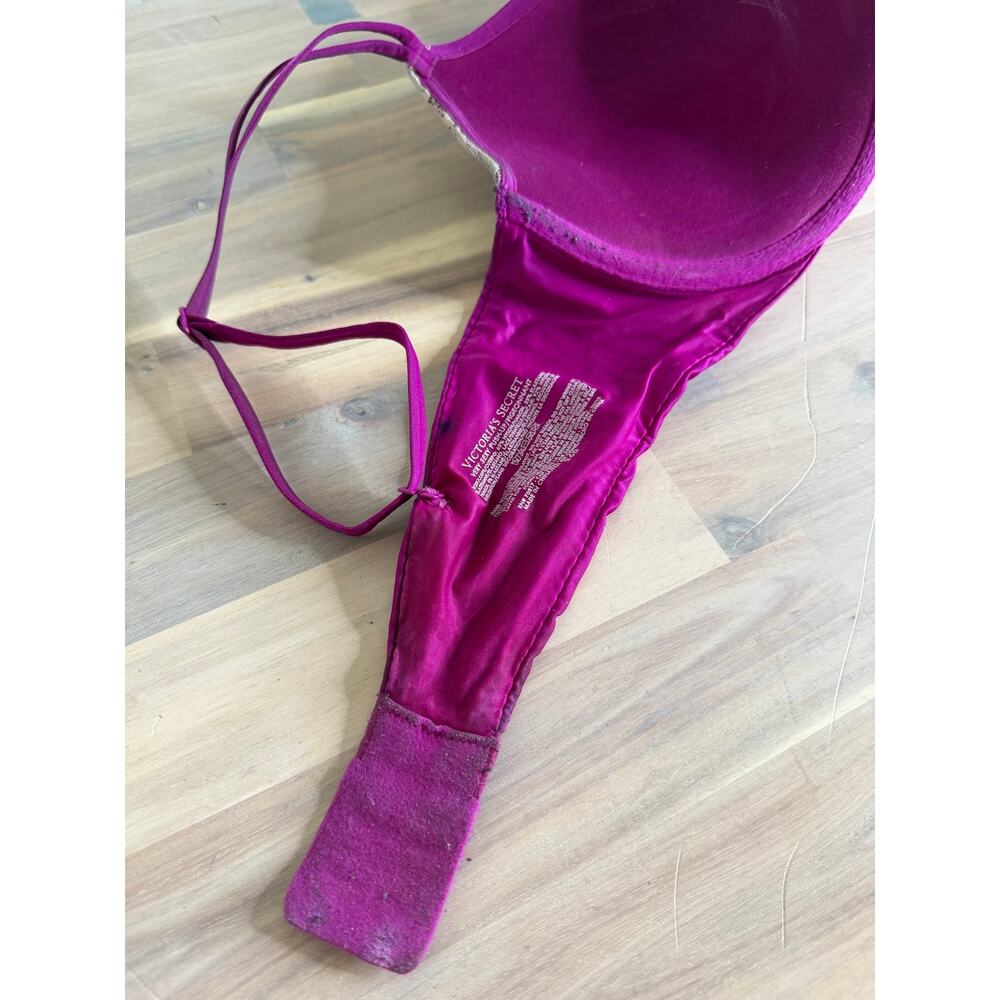 Victoria's Secret Hot Fuchsia Lace Very Sexy Push-Up Bra 36D Festival Lingerie - Picture 9 of 9